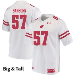 Men's Wisconsin Badgers NCAA #57 Jack Sanborn White Authentic Under Armour Big & Tall Stitched College Football Jersey IH31V17LT